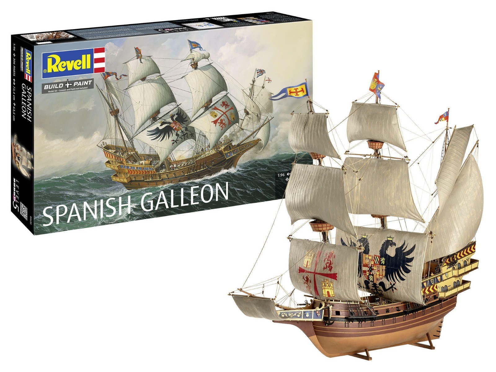 Maquette bateau bois plastique Galion Espagnol Revell 05620 échelle 1/96