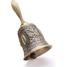 Vintage Brass Hand Bell Loud Ringing Bell for Bedside Dinner Wedding