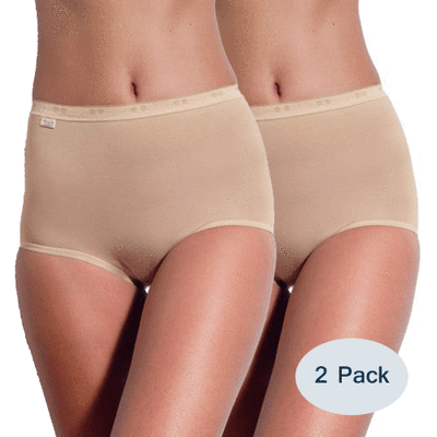 Sloggi 2 Pack Basic Maxi Brief Skin 28-32 Womens