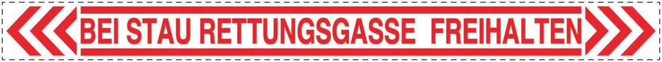 ETIKETTENSTAR 2x Bei Stau Rettungsgasse freihalten Aufkleber 57x5cm Auto LKW PKW 10500-0