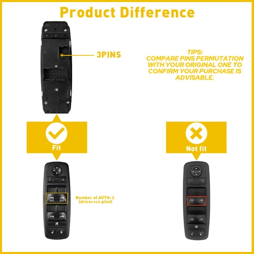 Driver Master Power Window Switch 68110871AA For Dodge Grand Caravan 2012-2019 - Bild 4 von 11