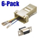6er-Pack DB9 9-polig seriell RS232 Buchse auf RJ45 Buchse Modularer Adapter Konverter