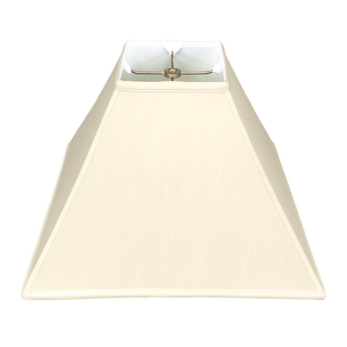 Royal Designs Square Cut Corner Bell Lamp Shade – 12-Inch Beige Shantung Silk, Traditional Style For Table & Floor Lamps
