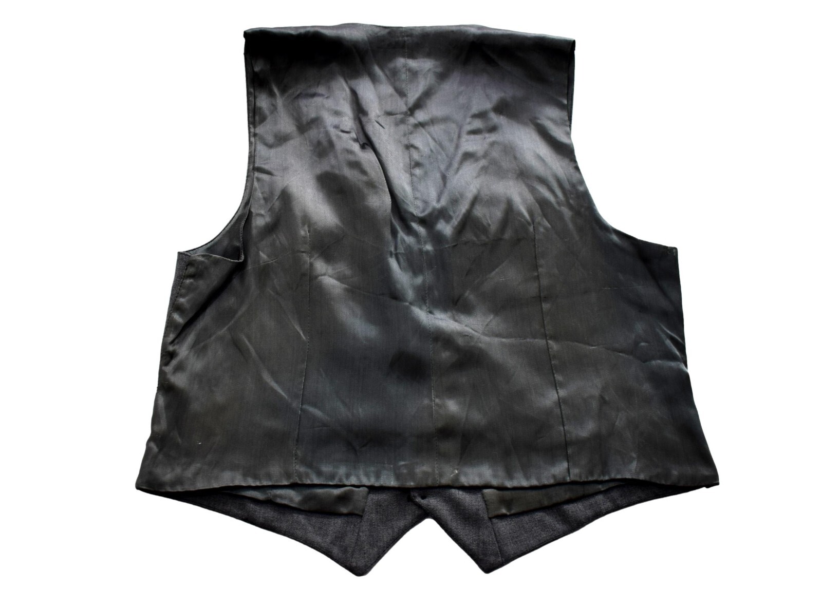 Vintage Mens Waistcoat 80s Grey Medium 38" image 2