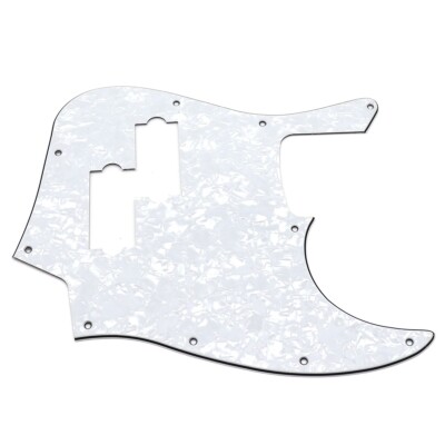 White Pearl 4-Ply PVC Jazz Bass Pickguard with PB Pickup Hole For 4 String Bass