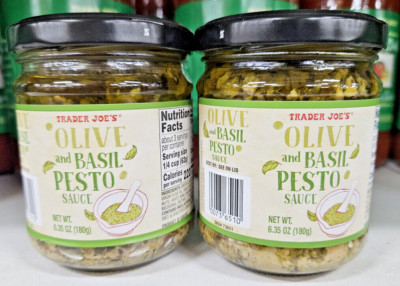 Trader Joe s Olive and Basil Pesto Sauce 6.35oz 180g (2 Jars)