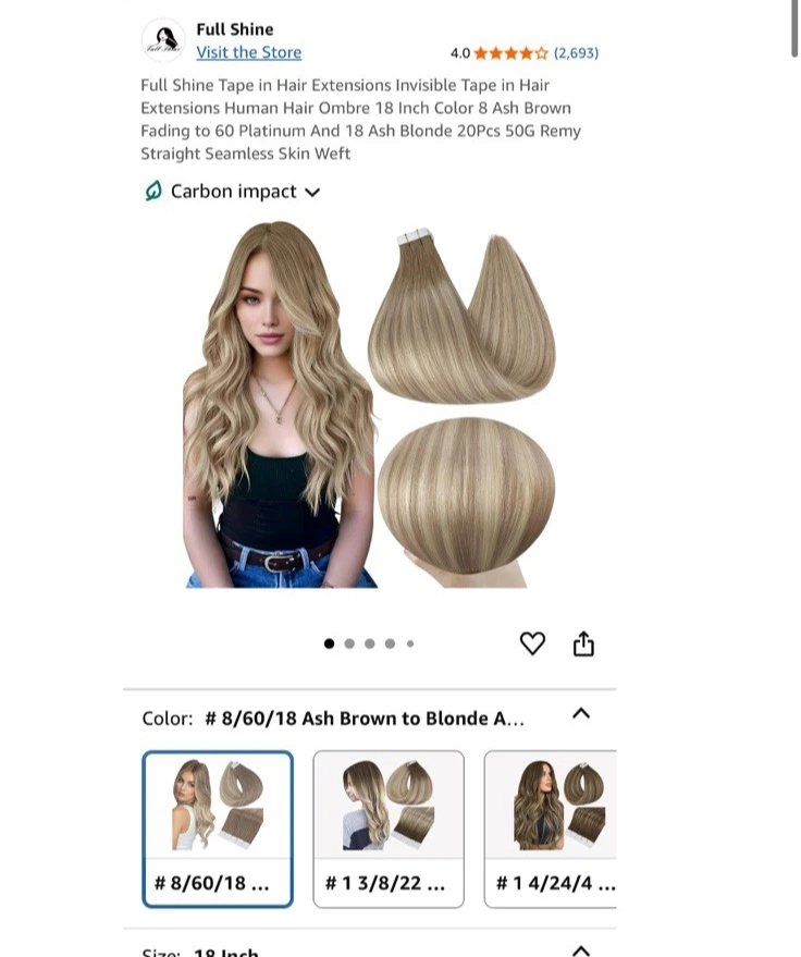 4x FULL SHINE 18 INCH (4 PACKS / 80 PIECES)  TAPE-IN HUMAN HAIR EXTENSIONS - Image 4 of 4