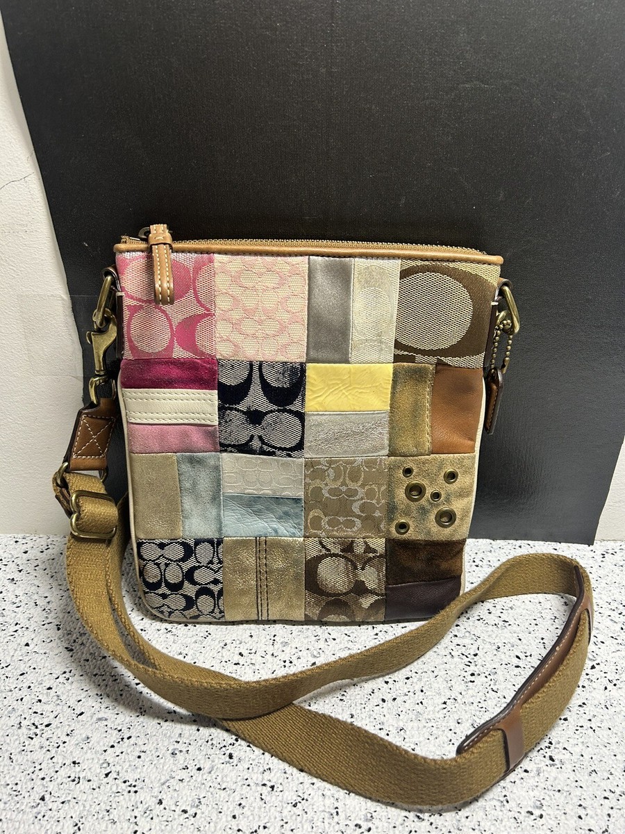 バッグ coach patchwork shoulder bag signature COACH Hobo One Shoulder Bag Patchwork Signature Canvas