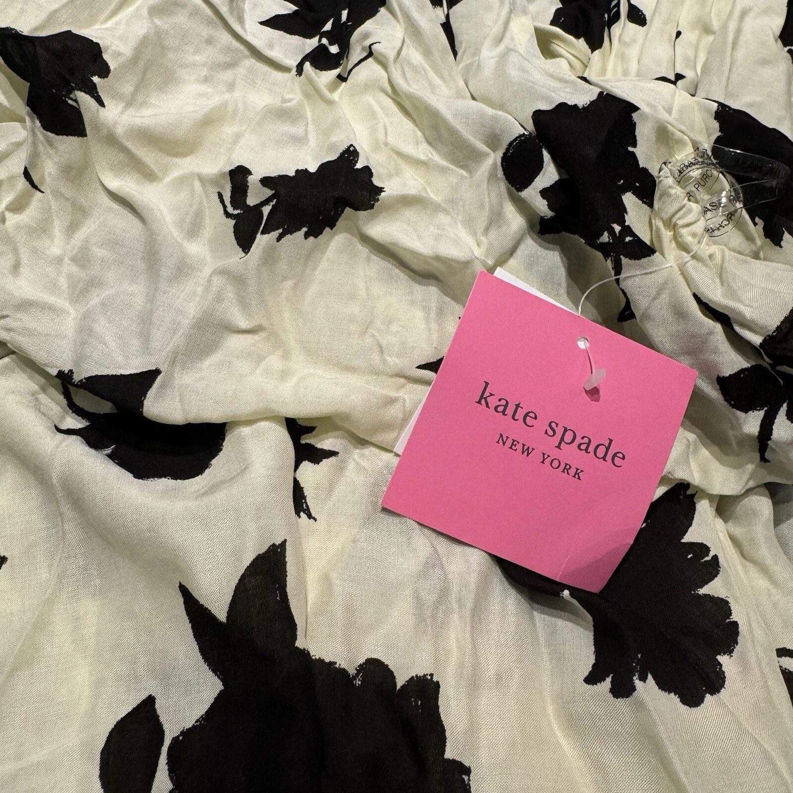 Maxi abito KATE SPADE nuovo con etichette ($178) collo alto *bicolore floreale XL