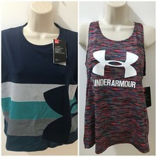 Under Armour Heatgear Girls Academy/Multi L SS Sleeveless Shirt 45NWT Lot of 2