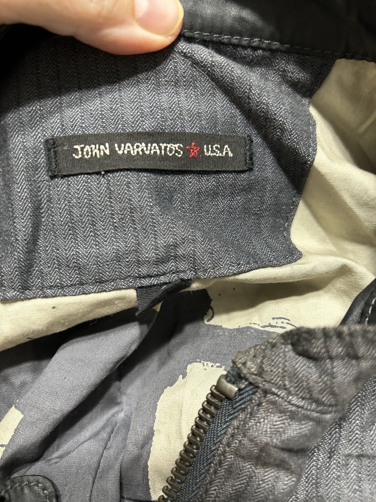 John Varvatos Jacket in Dark Grey Size S Peace Sign 50 Linen, 50