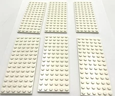 Lego 6 New White Plates 6 x 14 Stud Parts
