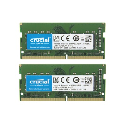 Crucial 16GB Kit (2x 8GB) DDR4 2666MHz PC4-21300 260Pin
