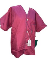 Jacques Carpentier Red V Neck 1 Pocket Scrub Size Medium Brand New With Tags