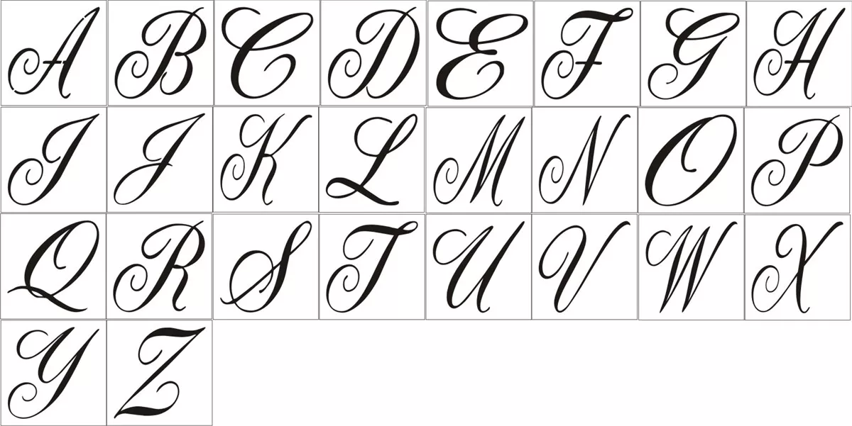 FANCY SCRIPT SINGLE LETTER OR LETTERS (YOU CHOOSE) TEMPLATE