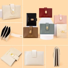 Hasp Women Wallet Small Leather Credit Card Holder Multi Pocket Mini Purse Gifts