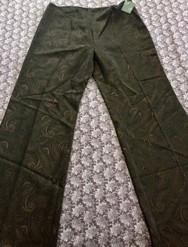 Pantalone donna OVS Everyday Tg 46 damascato bronzo e nero largo infondo |  eBay