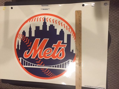 Ny Mets Rear Window Graphics NEW YORK METS JUMBO Static Cling LOGO - Auto Home Window Decal- 12 X 18 ...
