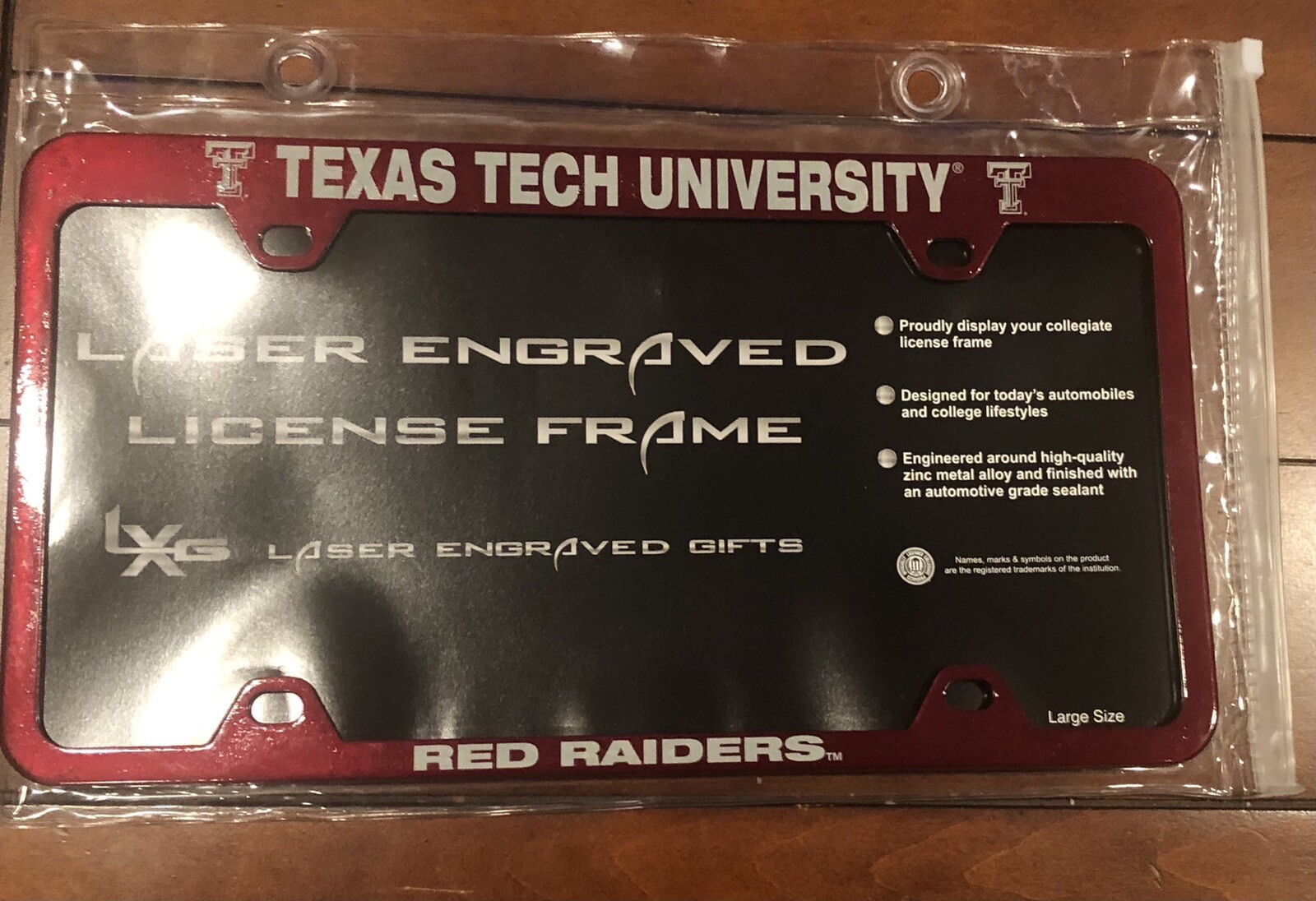 Texas Tech Red Raiders Metal License Plate Frame