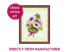 RIOLIS Counted Cross Stitch Kit 790 Anemones, Beautiful Pink Flower Bouquet