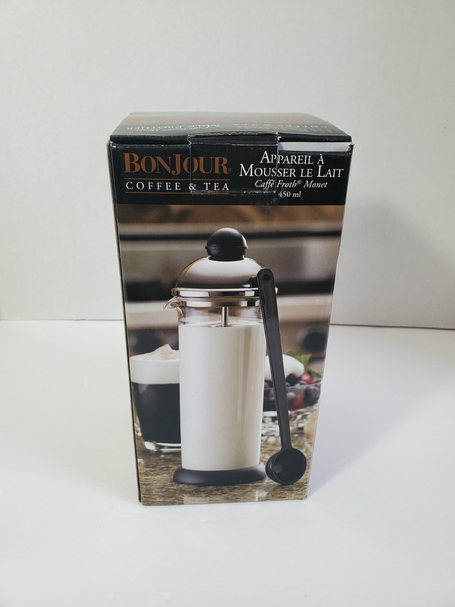 Bonjour 16 Oz Milk Frother Coffee Tea Creamy Rich Froth Measuring