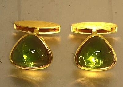 Manschettenknöpfe Gold 750 Smaragdgrüne Turmaline - Bild 1 von 4