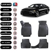 Floor Mats Liner Fits Audi A7 2018-2024 Waterproof 3d Molded 4pcs Floor Mats Liner Fits Audi A7 2018-2024 Waterproof 3d Molded 4pcs