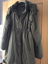 Jojo Maman Bebe Ladies Hooded Fishtail Parka Green Size 12