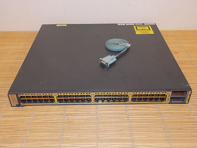Cisco Catalyst WS-C3750E-48TD-SD 48x Gbit + 2x 10Gbit GIGABIT Switch w. DC Power