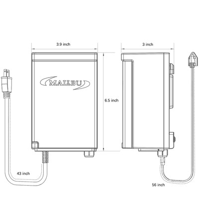 Malibu 45W Low Voltage Landscape Transformer – 120V To 12V AC With Timer & Photo Sensor For Outdoor Lights