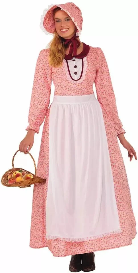 pioneer dresses for women 1840's Reproduction Dress and Bonnet: Winter's Outfit a Mormon Handcart Trek  THE PRUDENT HOMEMAKER Serged inner seams Women's Size 20 Pioneer Dress