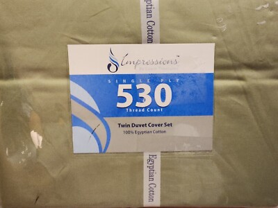 Impressions 530 Thread Count Sage Green Twin Duvet Cover Set