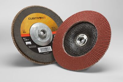 3M Cubitron II Flap Disc 967A, T29 Quick Change, 7 in x 5/8-11, 60+ (Case of 5)