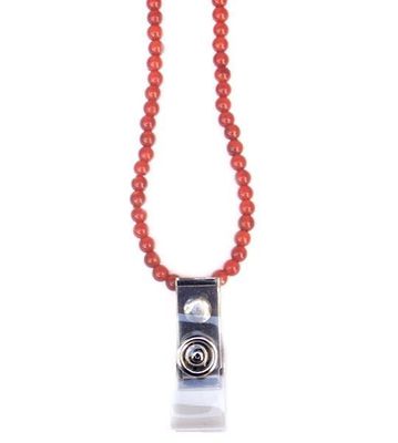 Lanière en perles d'agate noire mate homme ou unisexe porte