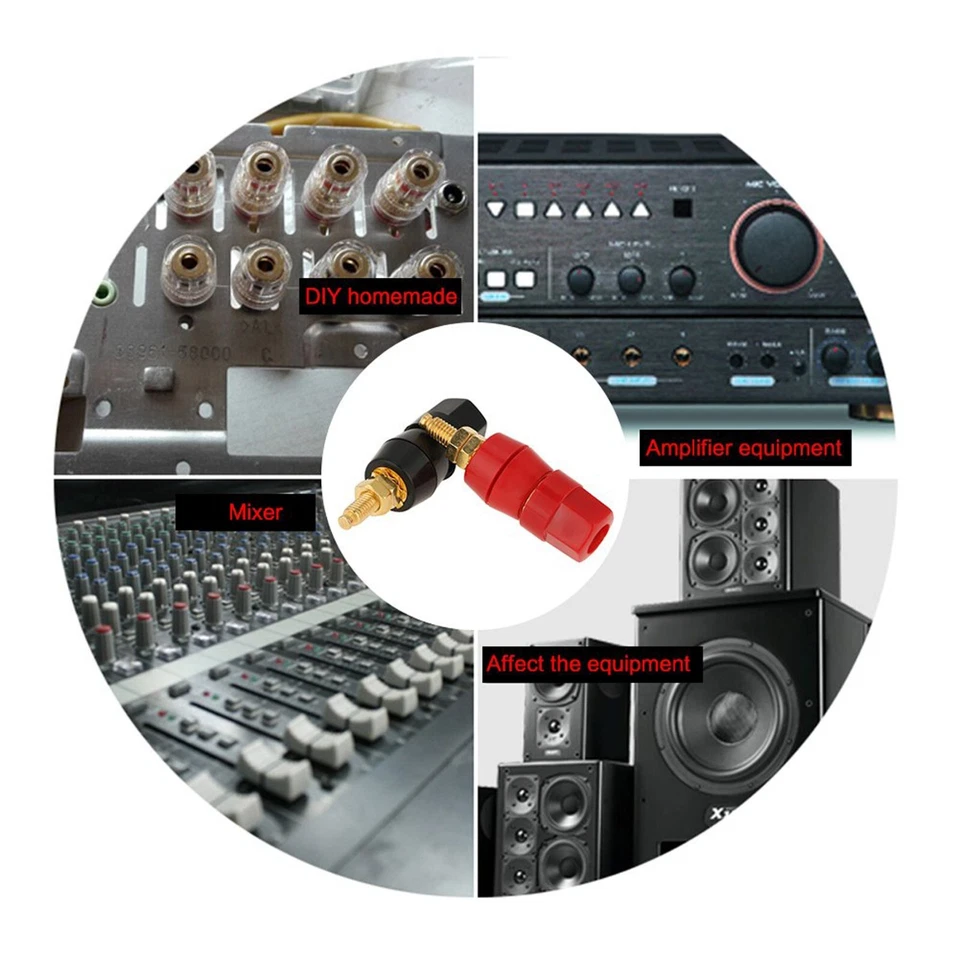 4X Terminal de Altavoz de Audio Chapado en Oro 4mm Poste de Encuadernación Banana Jack Enchufe Adaptador Foto 4 de 4