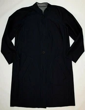 W by WORTH Black + Gray Reversible Tech Fabric Soft Shell Trench Coat Womens M