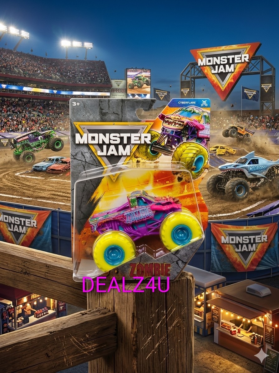 MONSTER JAM MONSTER TRUCKS SERIES 45 ZOMBIE CYBERFLARE 1:64 SCALE