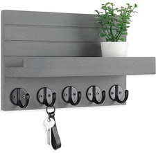 Key Holder for Wall, Decorative Key and Mail Holder with Shelf Has Large Key ...