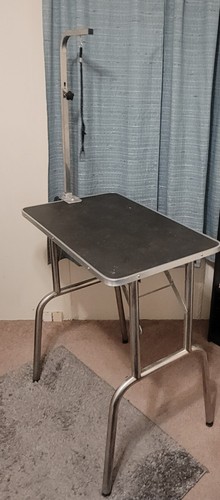 32-inch Foldable Pet Dog Grooming Table with Adjustable Height Arm Drying Table