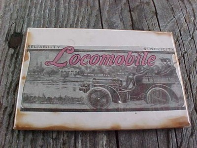 1904 LOCOMOBILE ADVERTISING POCKET MIRROR SIMPLICITY RELIABILITY  3'' x 2'' EXC