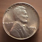 1955P Lincoln Wheat Cent Penny Poor Man's Double Die BU Actual Coin Pics 1455