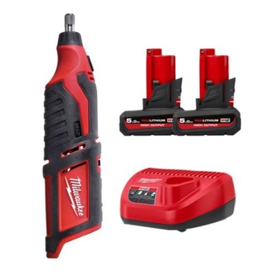 Milwaukee C12 RT-502 Rotary Tool Kit 12V 5.0Ah x2 Batteries Charger