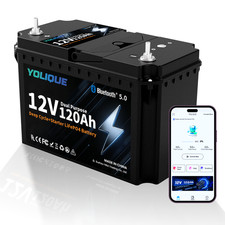 YOLIQUE 12V 120Ah LiFePO4 Marine Starter & St...