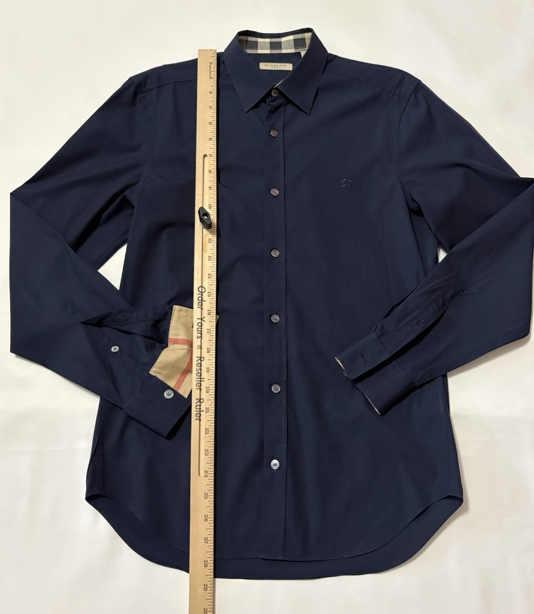 burrberry シャツ BURBERRY Shirt Classic Flip Cuffs Small S Navy Blue | eBay