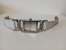 OASIS Ladies wrist watch with white leather strap