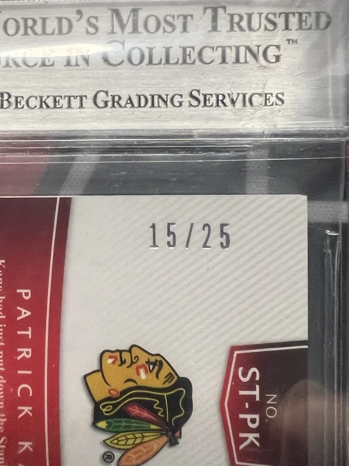2013-2014 Patrick Kane Select Stars Autograph /25 BGS 9 10 Auto SSP Game Worn - Image 3 of 3