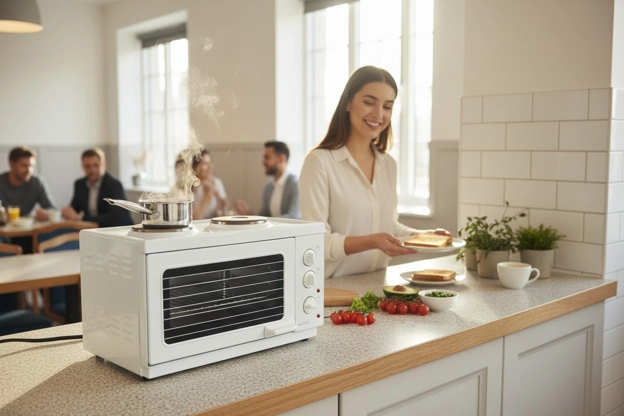 Russell Hobbs *Mini Oven* Grill *Dual Hotplates* Tabletop 9942-10 3000W PAT TEST