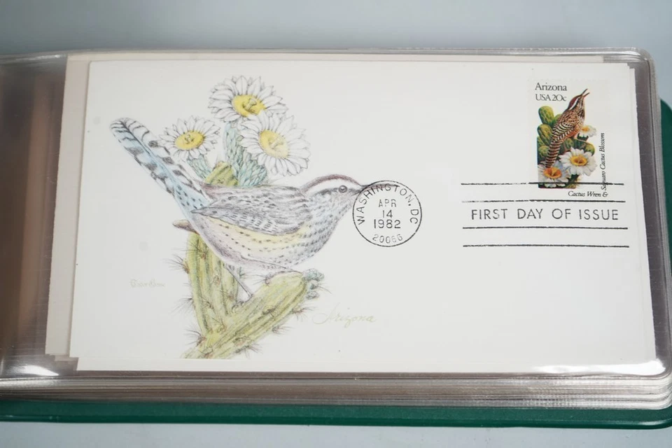 US 1982 TUDOR HOUSE UNSEALED UNADDRESSED STATE BIRDS SET FDCS FIRST DAY COVERS - Image 4 of 4