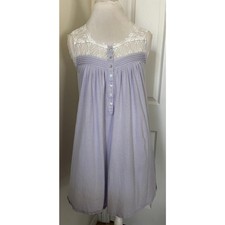 Eileen West Purple Lace Cotton Nightgown Small