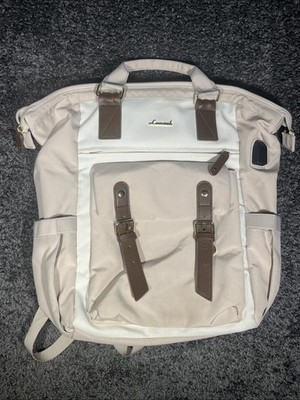 Lovevook Laptop Backpack Travel Brown/tan/ Cream/ White Gold USB Cord 15'' NWT